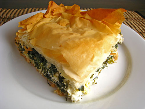 Spanakopita~ Greek Spinach Pie with Phyllo Dough