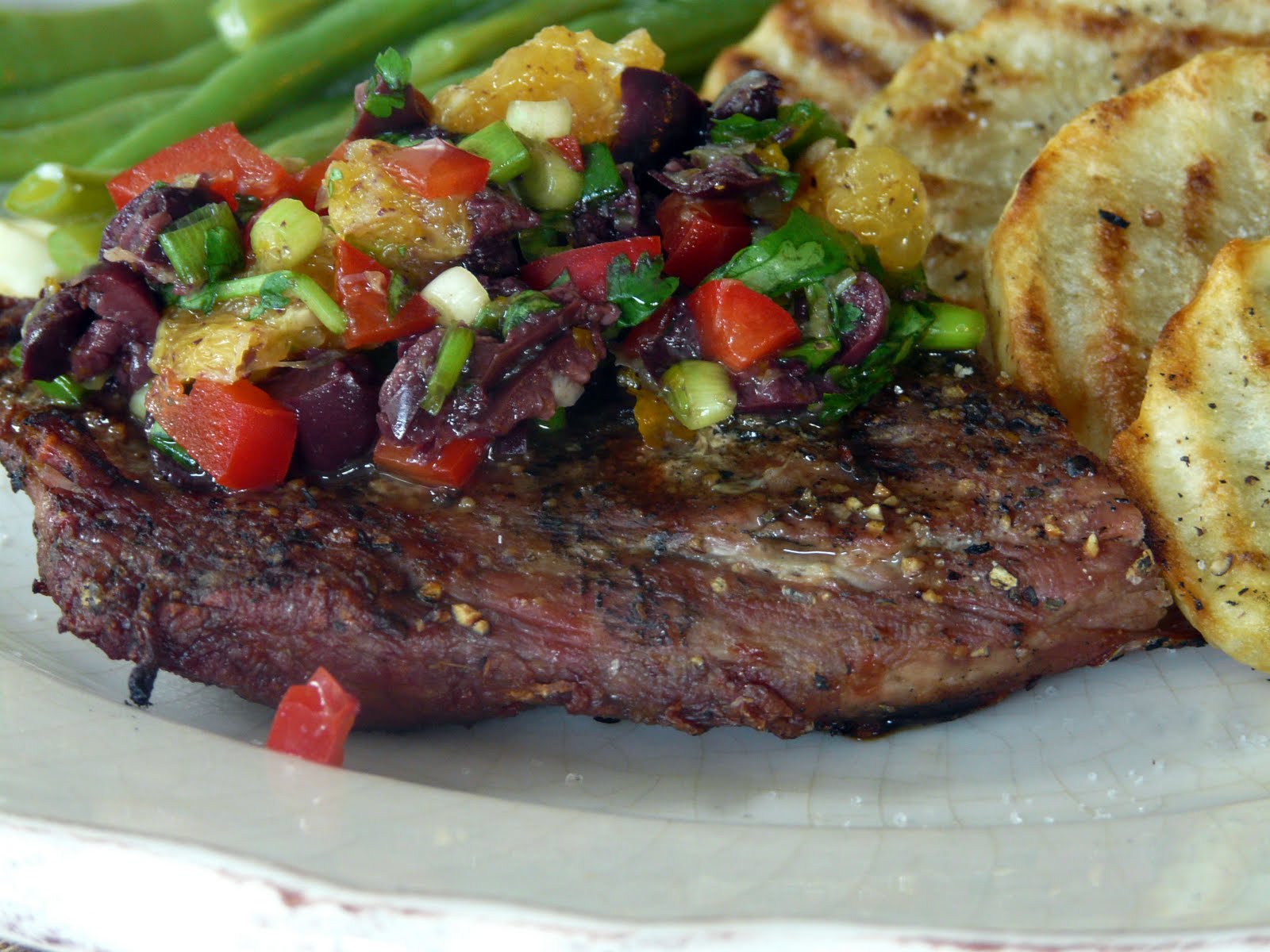 Thibeault's Table Grilled Pork Tenderloin with Black Olive and Orange