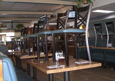 chairs on table top, feet side down chairs on table top, feet side down