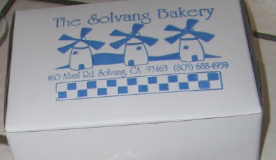 pastry box from Solvang Bakery