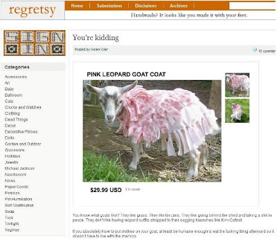 Regretsy screen shot of same goat coat
