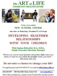 Developing Healthier Relationships with Your Children by Stephen Dubrofsky in Art of Life Community Health Centre, Toronto, Canada