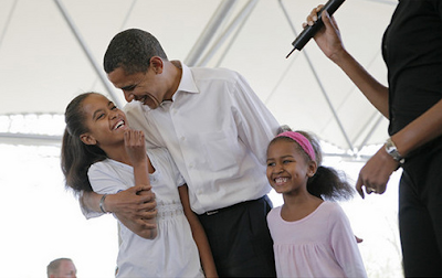 Obama and Daughters