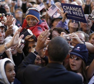 Little boy at Obama Rally
