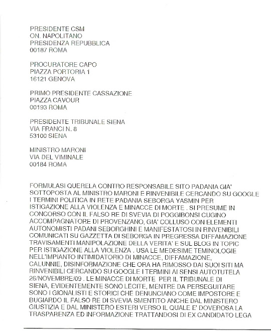 Denunciato al CSM Tribunale Siena