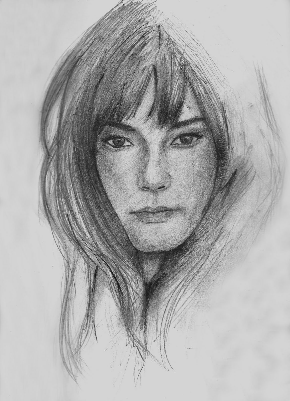 Simple Female Sketch Drawing 