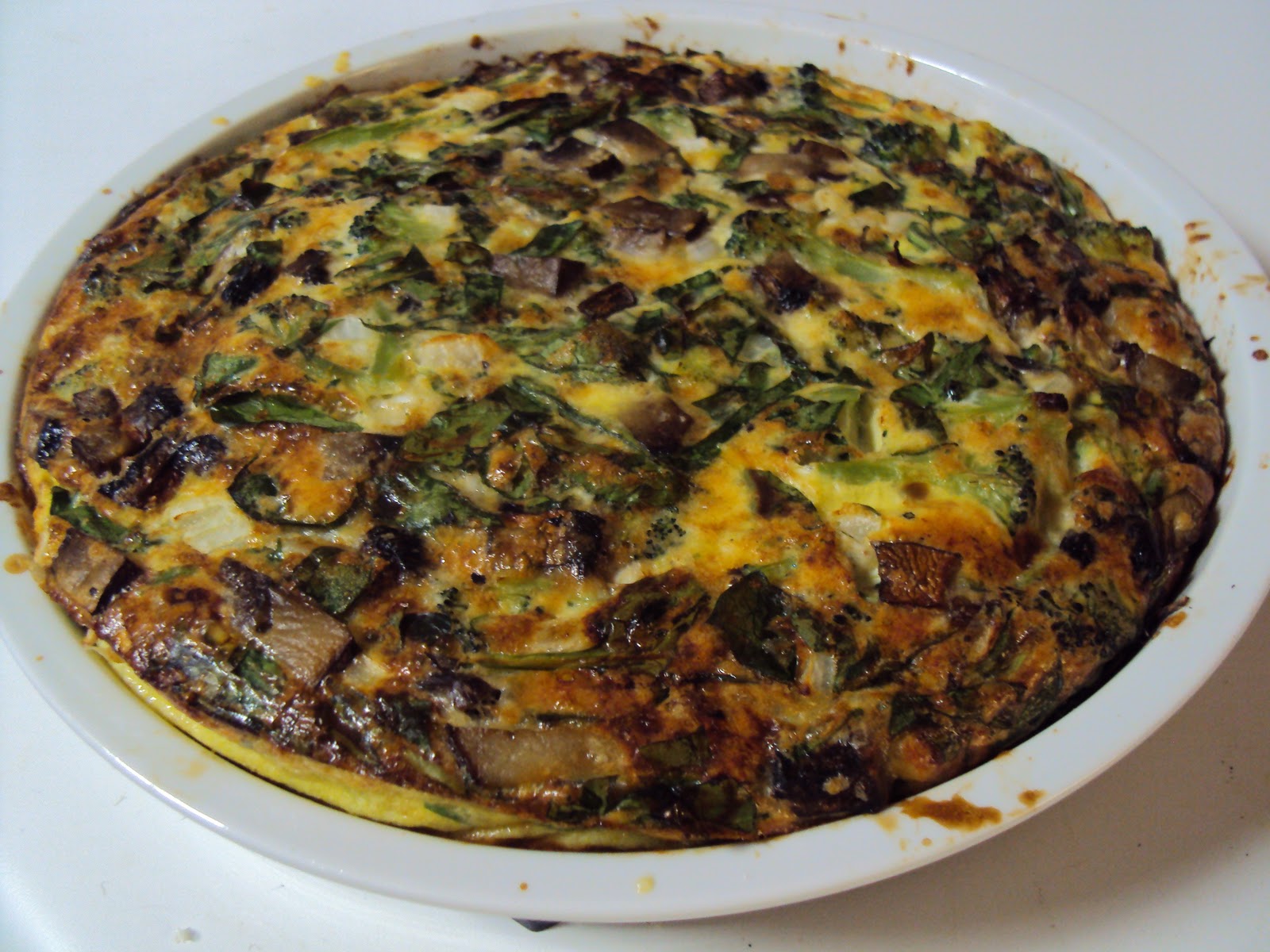 Russell's Food Destiny Broccoli and Spinach Quiche with Homemade Pesto