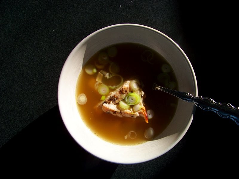 When I'm bored I make soup An Asian inspired Chicken, Ginger and Spring Onion Soup