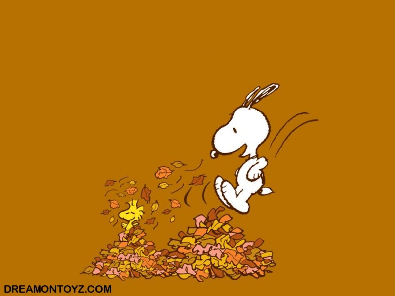 FREE Cartoon Graphics / Pics / Gifs / Photographs: Snoopy Autumn / Fall  wallpaper