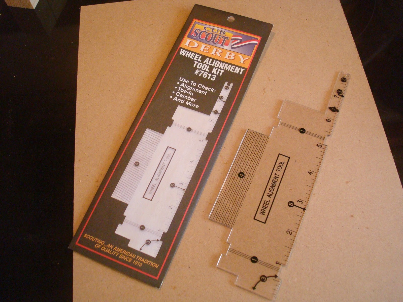 Spam and Hamsters Pinewood Derby Wheel Alignment Tool