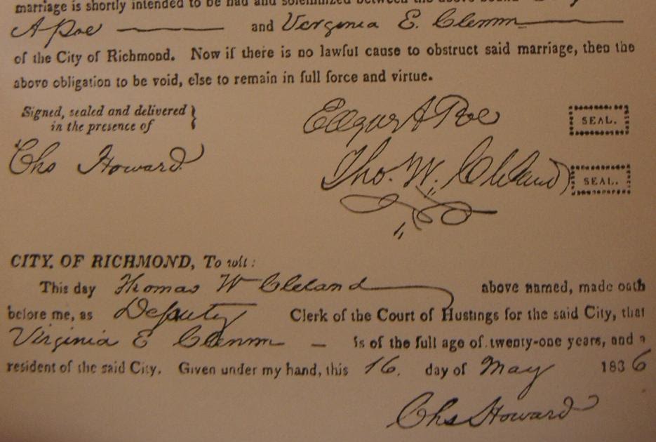 The Edgar A. Poe Calendar The Unusual Marriage of the Poes