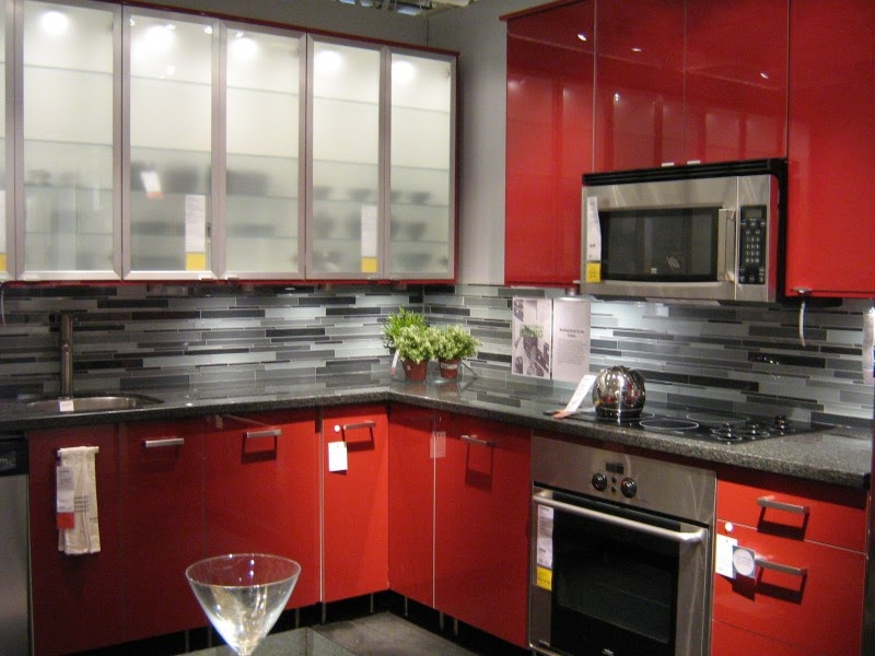 Pictures of IKEA Kitchens Bright Red Glossy