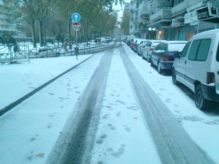 Nieve en calle