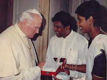 Jeyaraj and Sudarshani with Pope John Paul II