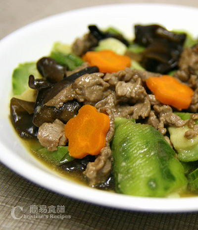 絲瓜雲耳炒牛肉 Stir-fried Loofah with Beef and Black Fungus02