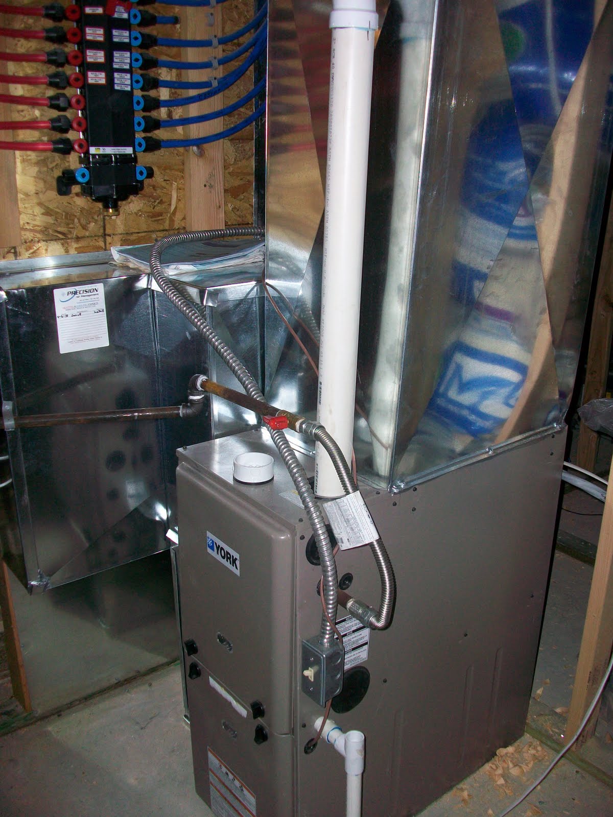 Precision Air Management Octovio's 95.5 high efficient Furnace installation + Dyrer Vent and