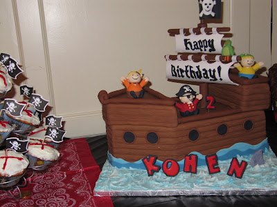 The party came complete with an amazing pirate ship cake and a ship full of