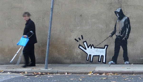 JBOY simpsonifizieren KeithHaringHund von Banksy Interweb3000
