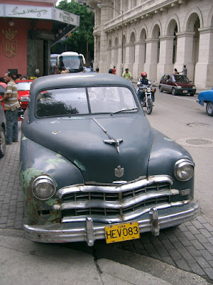 Old american cars now famous in the old city