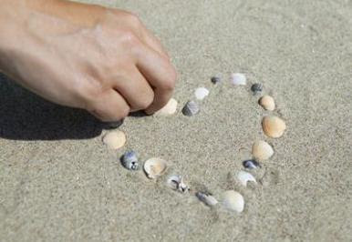 heart shape on sand