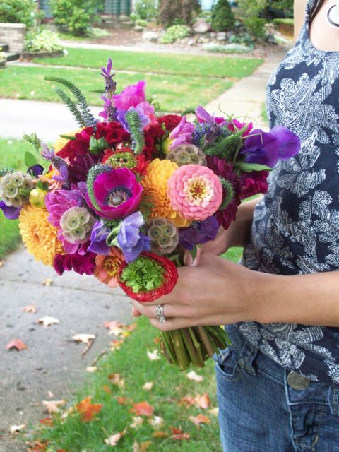 Designed this WILD bouquet for Megan's cobblestone farms wedding
