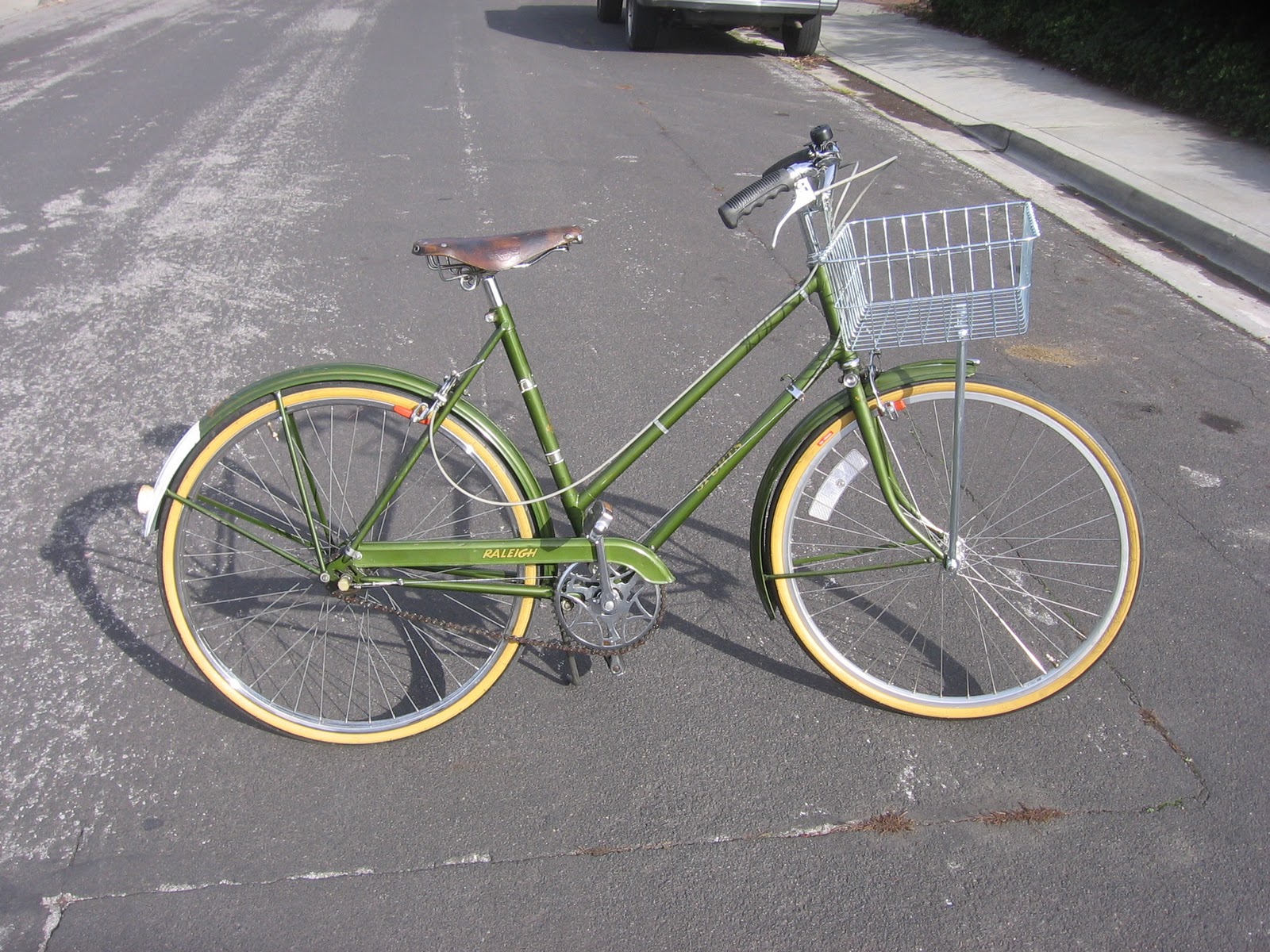 raleigh green bike