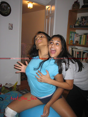 One on one sexy girls face to the camera