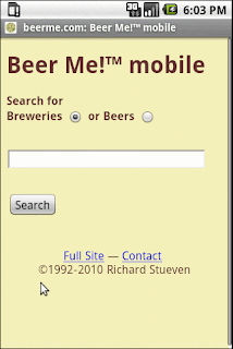 Beer Me!™ mobile site