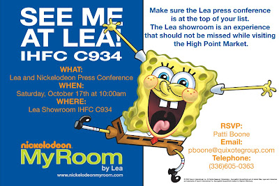 Lea Furniture introduces the SpongeBob collection at the 2009 October High POint market. Nickelodeon