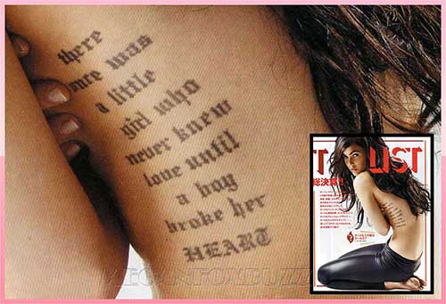 Celebrity Quote Tattoos Design. megan fox 