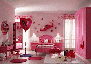 pink kids room decorate