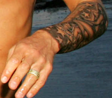 david beckham tattoos back. David Beckam Sleeve Tattoo