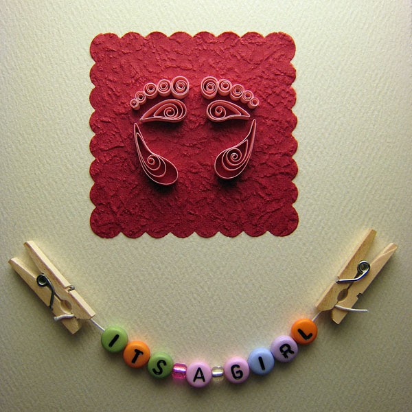 Crafting Creatures Quilled Baby Shower Card