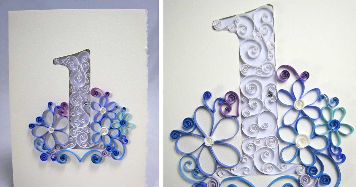 Anniversary wedding card quilling cards stick quilled paper quillingwonderland wonderland patterns designs Crafting Creatures: Quilled 1 year old Birthday Card