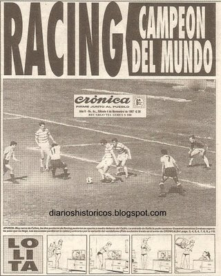 Diarios Históricos Racing campeón del mundo. Noviembre 1967.