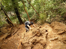 Rock climbing to see the lagoon