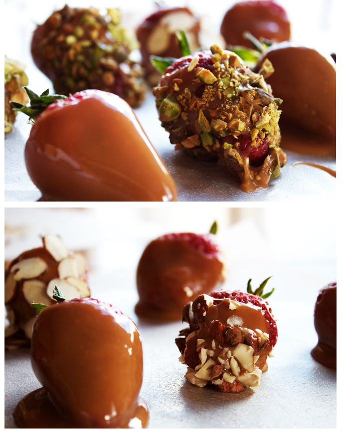 Salted Caramel Covered Strawberries by Steamy Kitchen