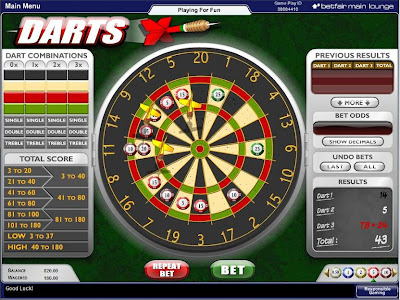 Play Darts at Betfair Casino