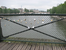 Some padlocks on the Ponts des Arts bridge