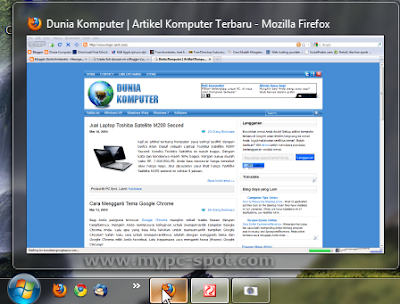 Taskbar Preview Windows 7 lebih besar