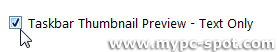 Taskbar preview Windows 7 hanya menampilan teks
