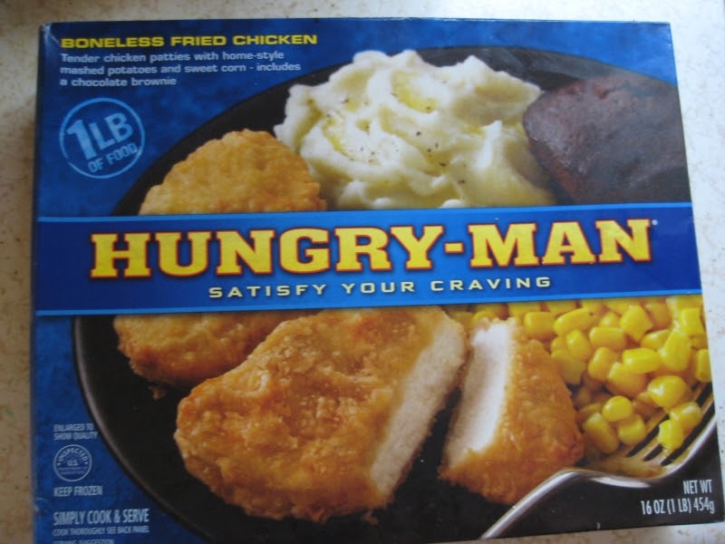 Frozen Friday HungryMan Boneless Fried Chicken Brand Eating