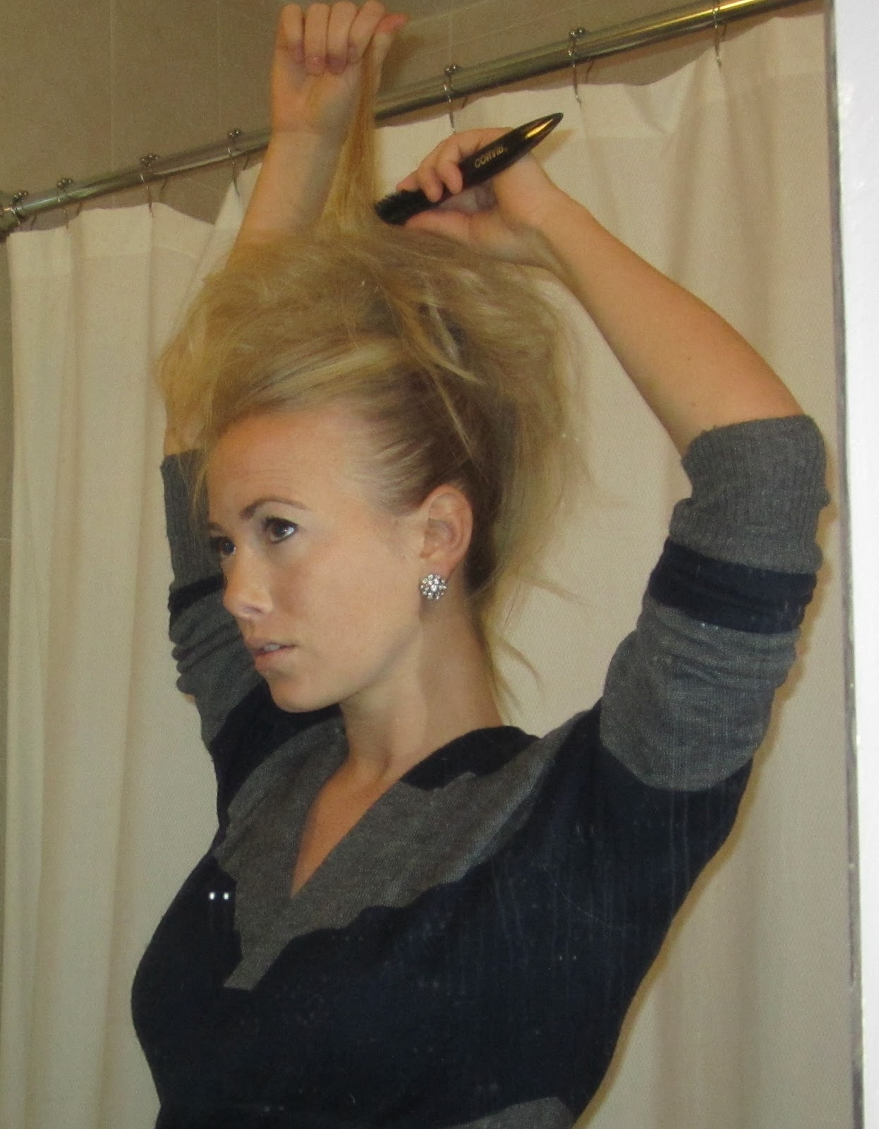 Teased High Ponytail