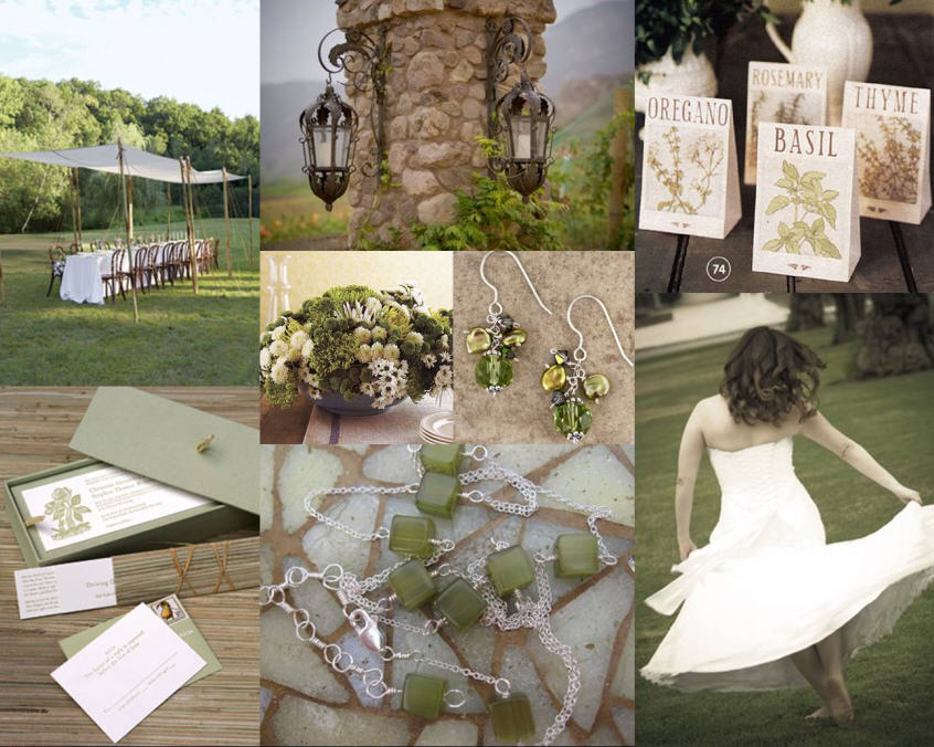  entire wedding scheme The olive green would blend well with so many 