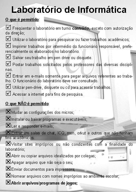 Orientações para o uso do Laboratório