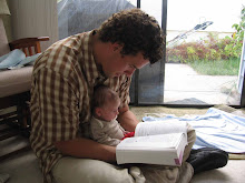 Studious father and son