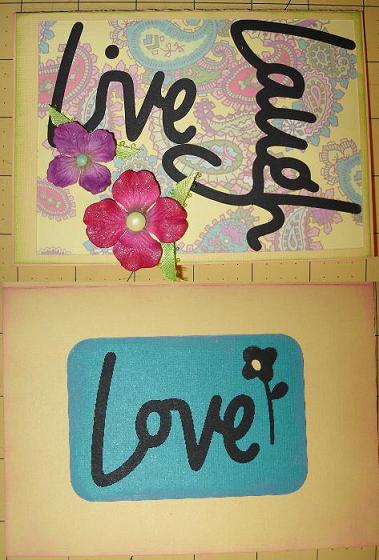 Live, laugh, love card front and inside