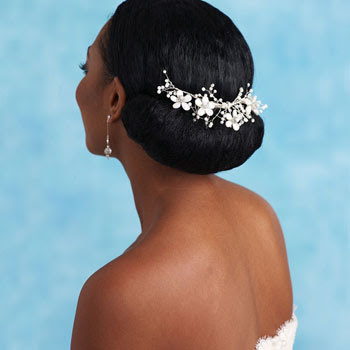 African American Wedding Hairstyles & Hairdos: Bridal Bun Roll