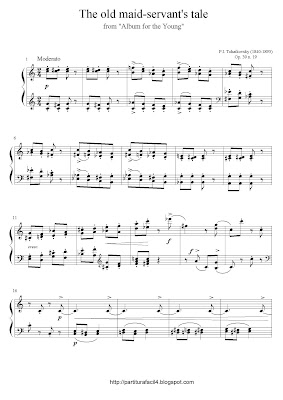 Partitura de piano gratis de Piort Illych Tchaikovsky: El cuento del viejo sirviente (Op.39, No.19, del 
