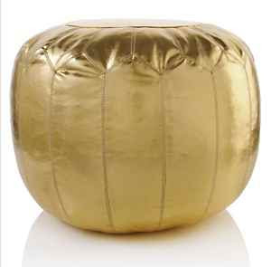 Nate Berkus Metallic Pouf, HSN